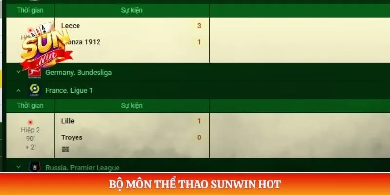 Thể thao Sunwin Bộ môn thể thao Sunwin hot